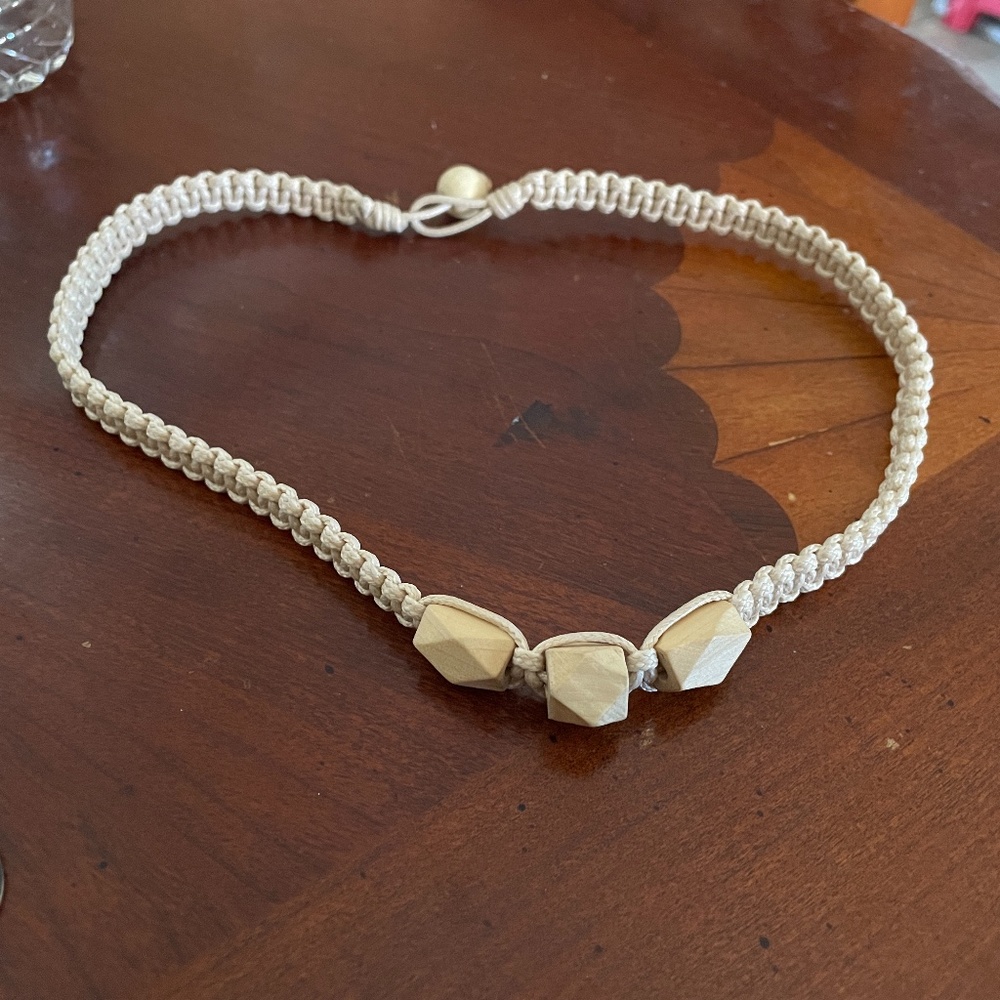 White braided necklace